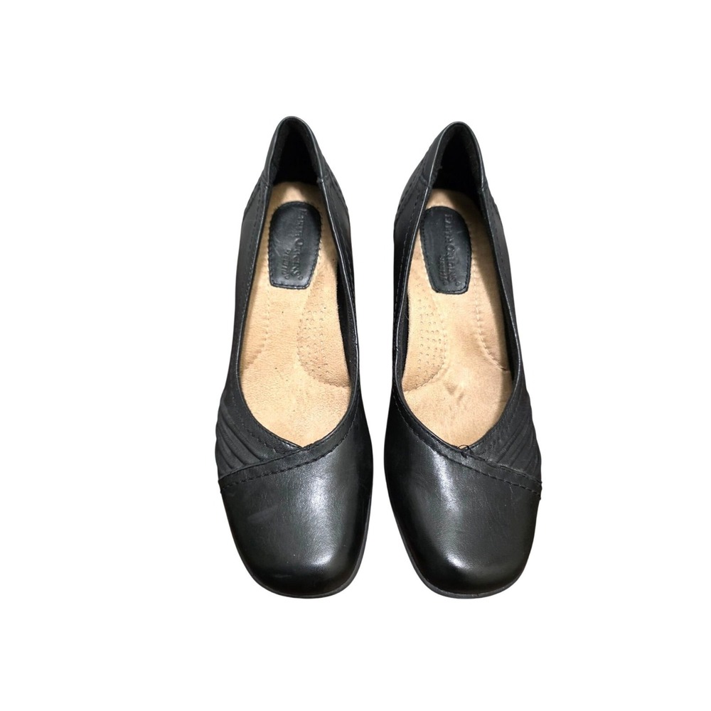 Earth Origins Women's Black‎ Leather Block-Heel Comfort Shoes Size 9M
